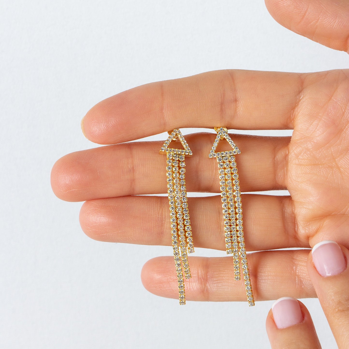 Dangling Diamond Chain Earrings