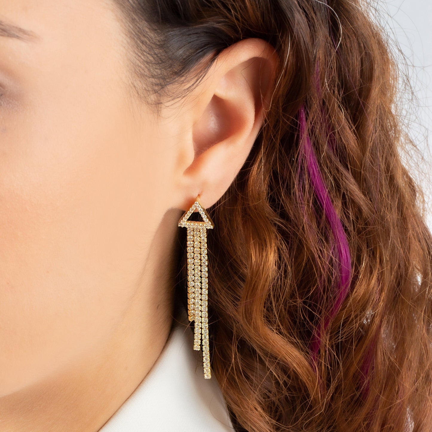 Dangling Diamond Chain Earrings