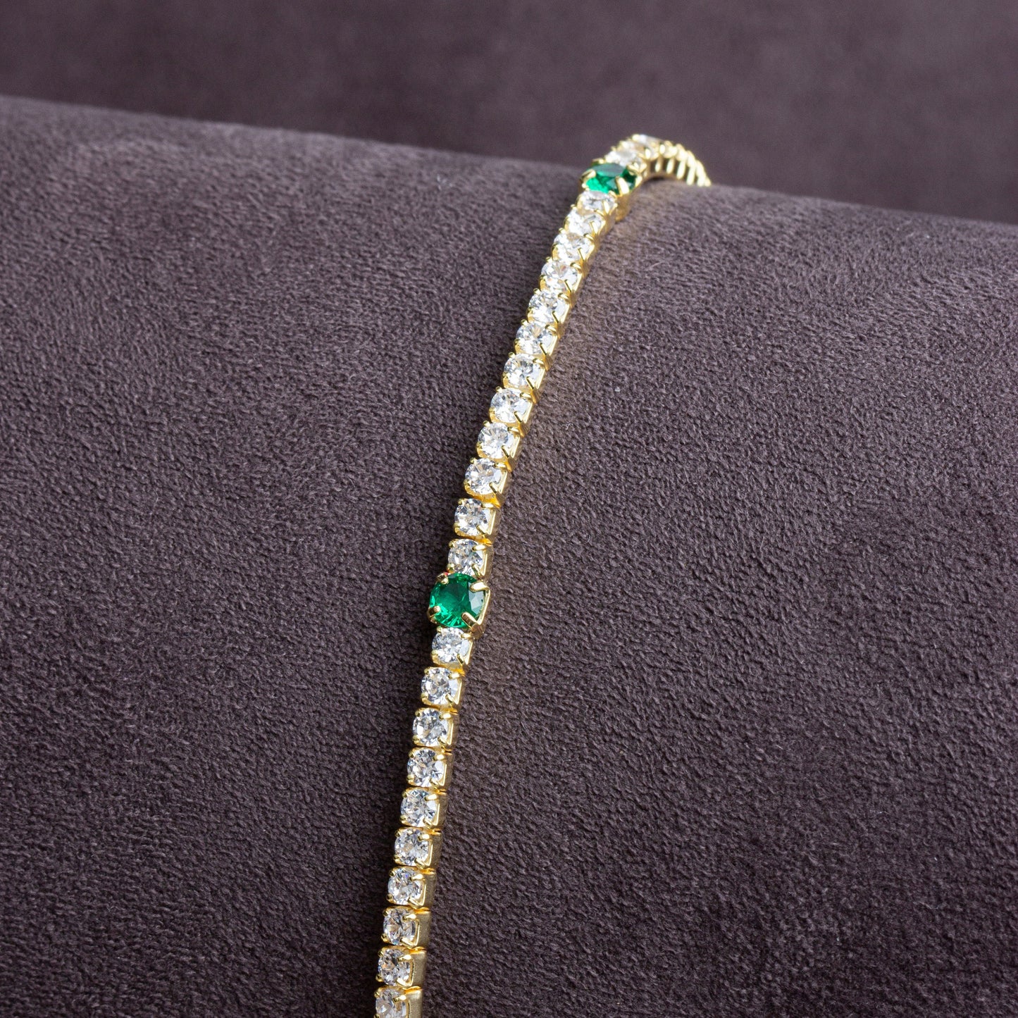 Minimalist Emerald Tennis Bracelet