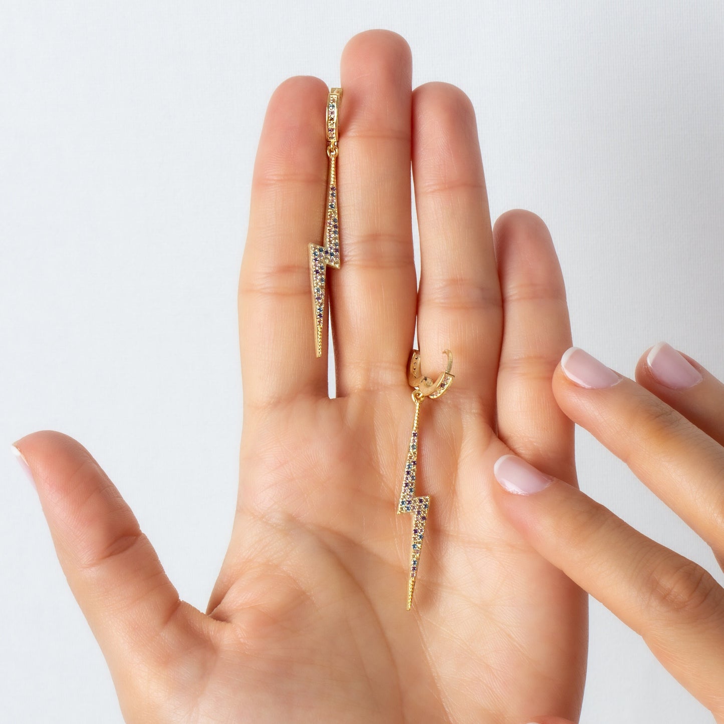 Lightning Bolt Hoop Earrings