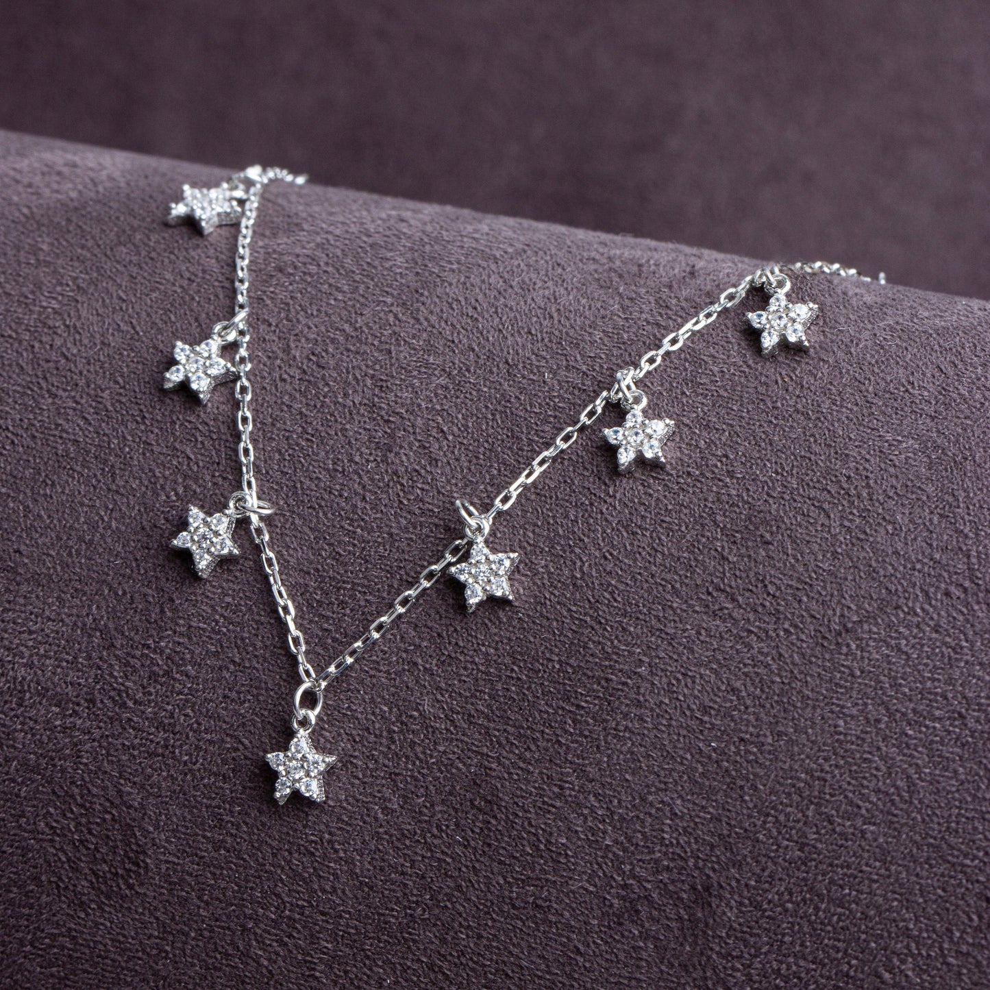 Dangling Diamond Stars Necklace