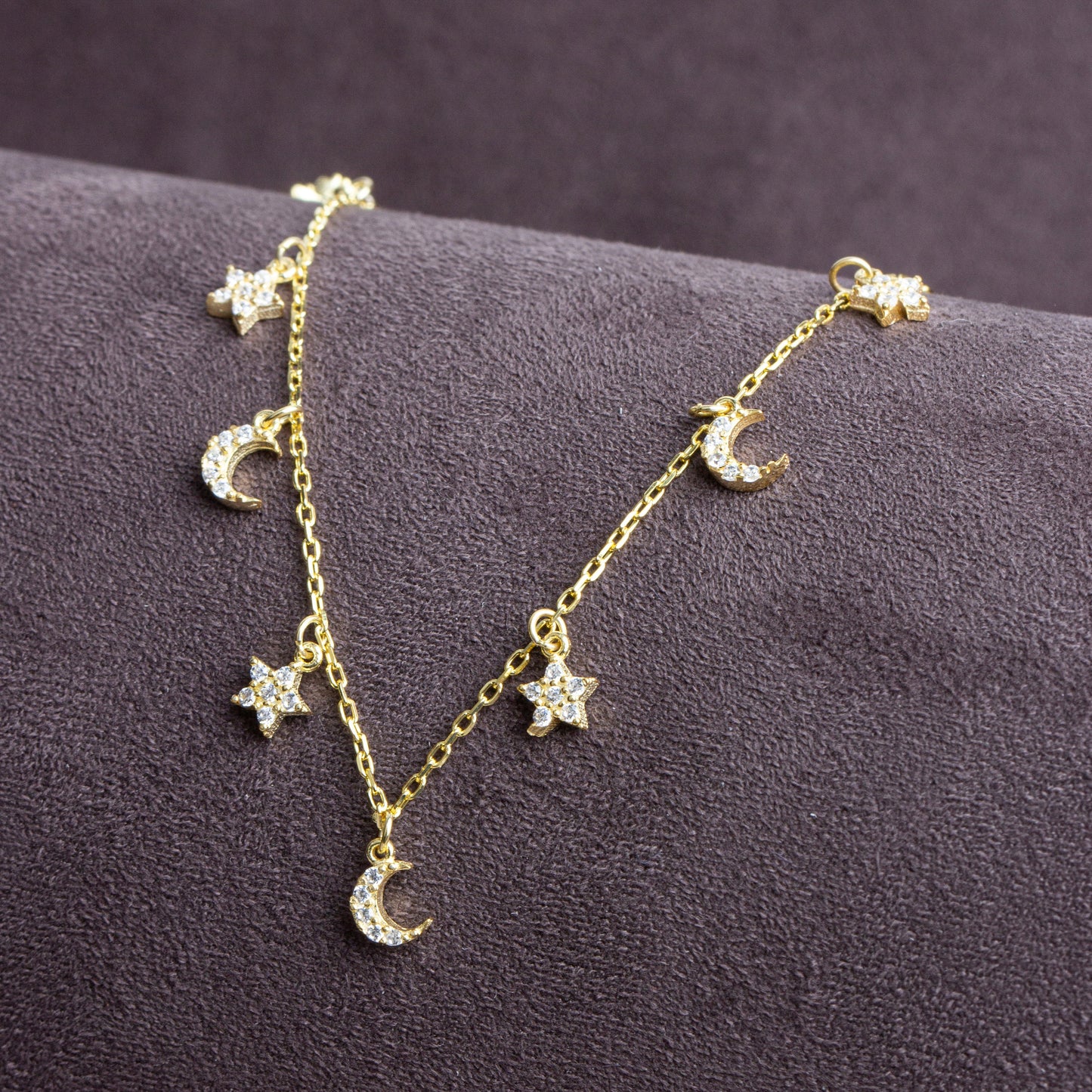 Dangling Star and Moon Necklace