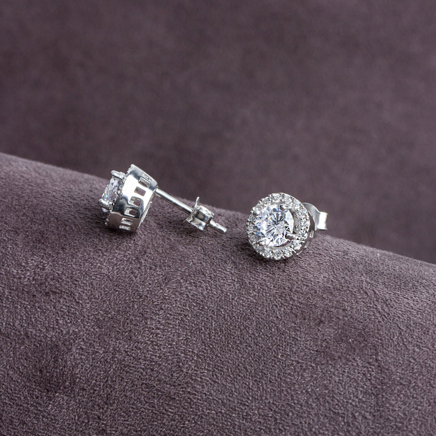 Solitaire Diamond Stud Earrings