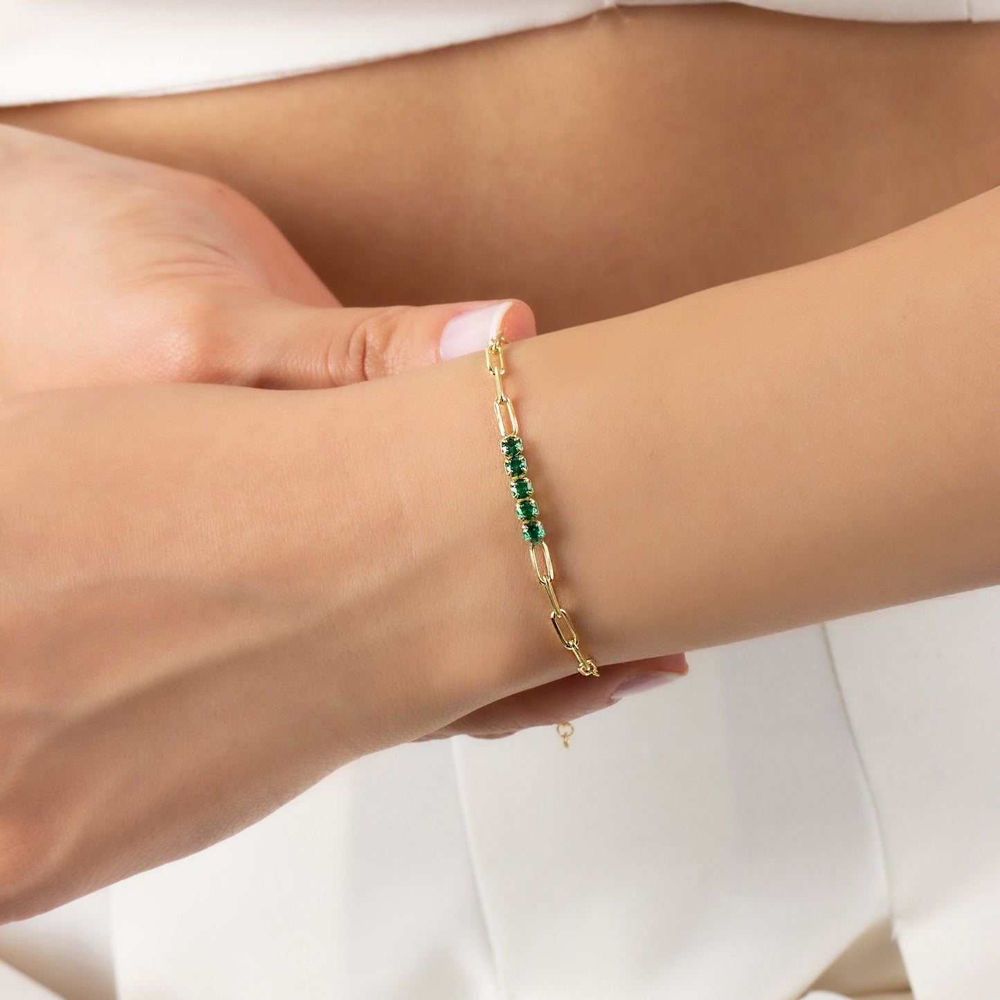 Minimalist Emerald Bracelet