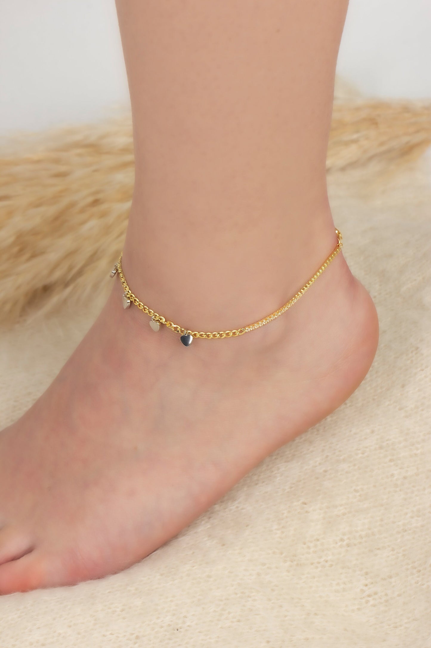 Dangling Hearts Anklet