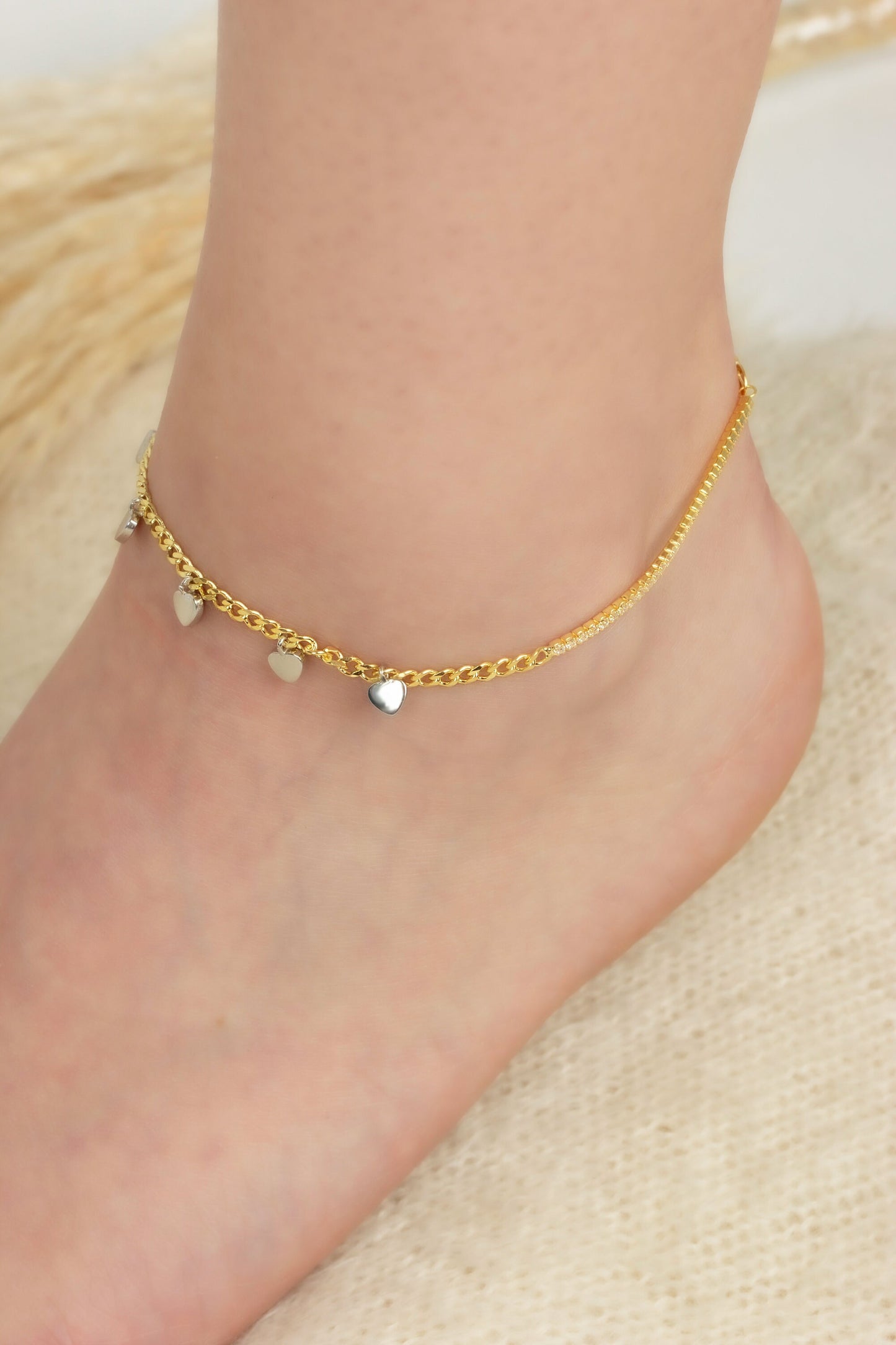 Dangling Hearts Anklet