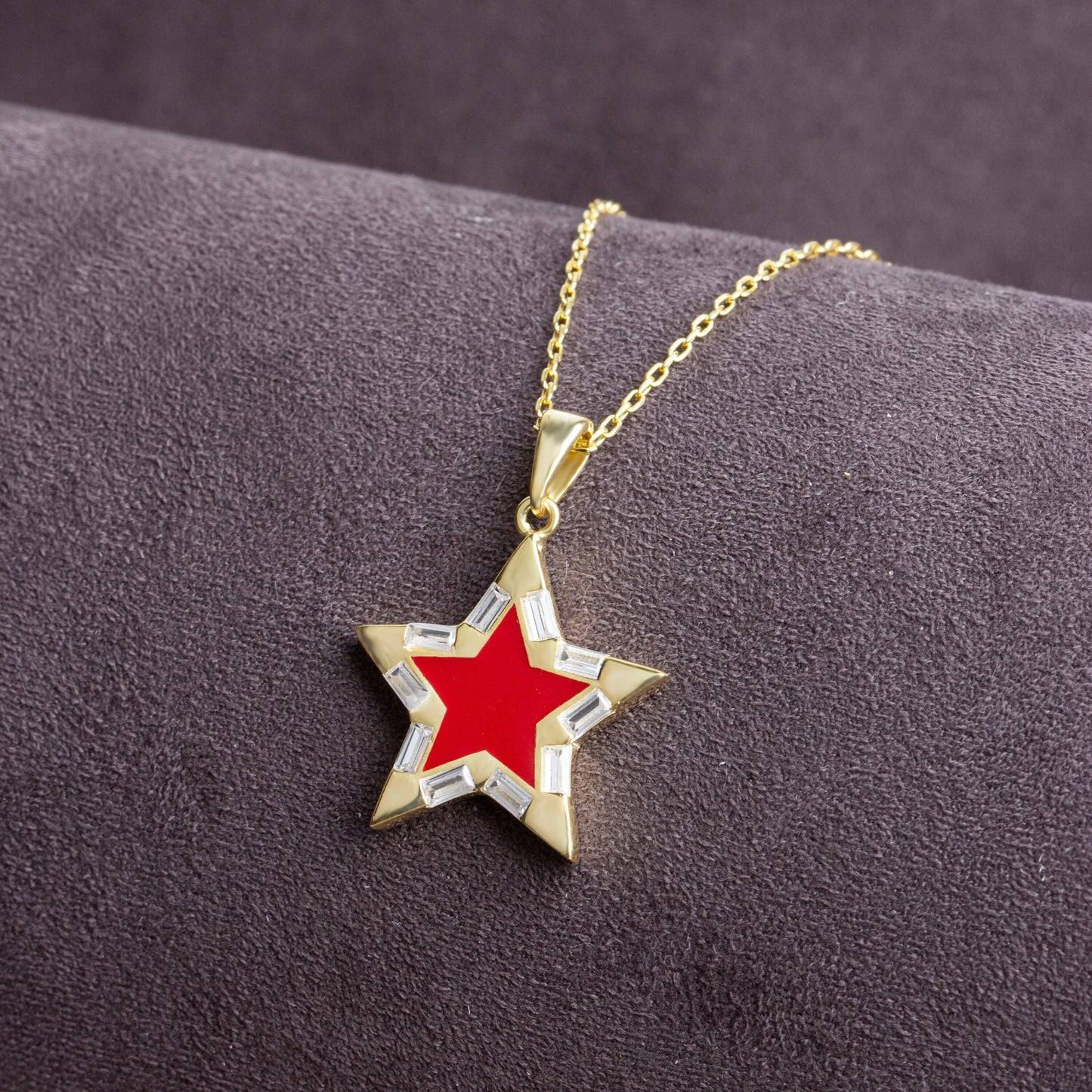 Baguette Diamond Star Necklace