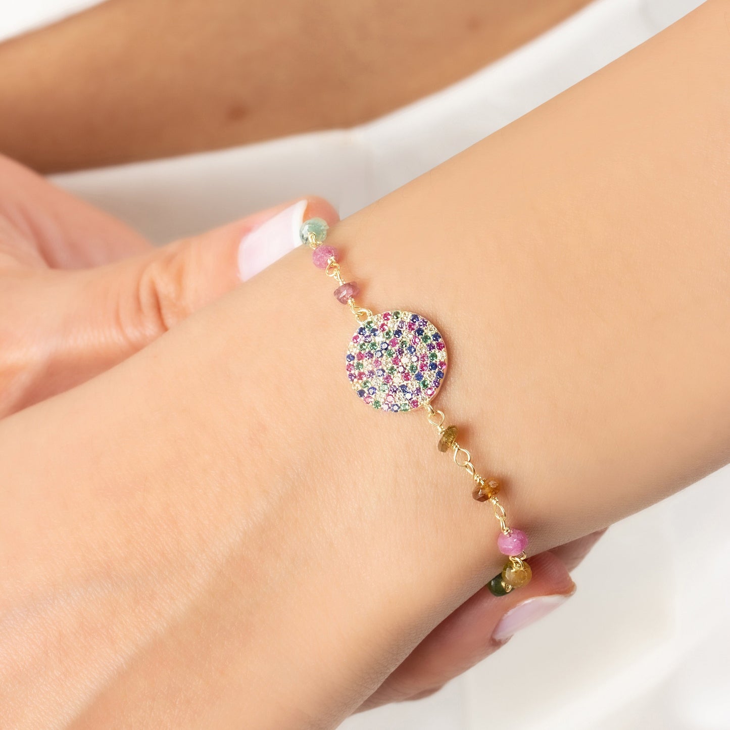 Minimalist Rainbow CZ Bracelet