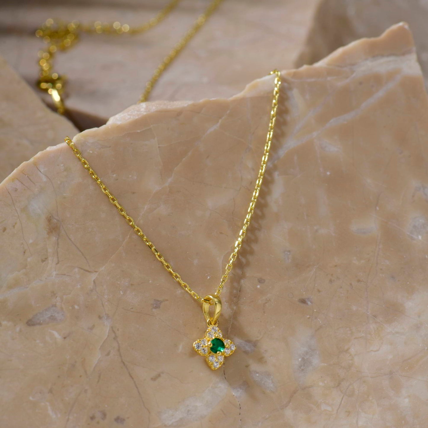 Emerald Flower Necklace