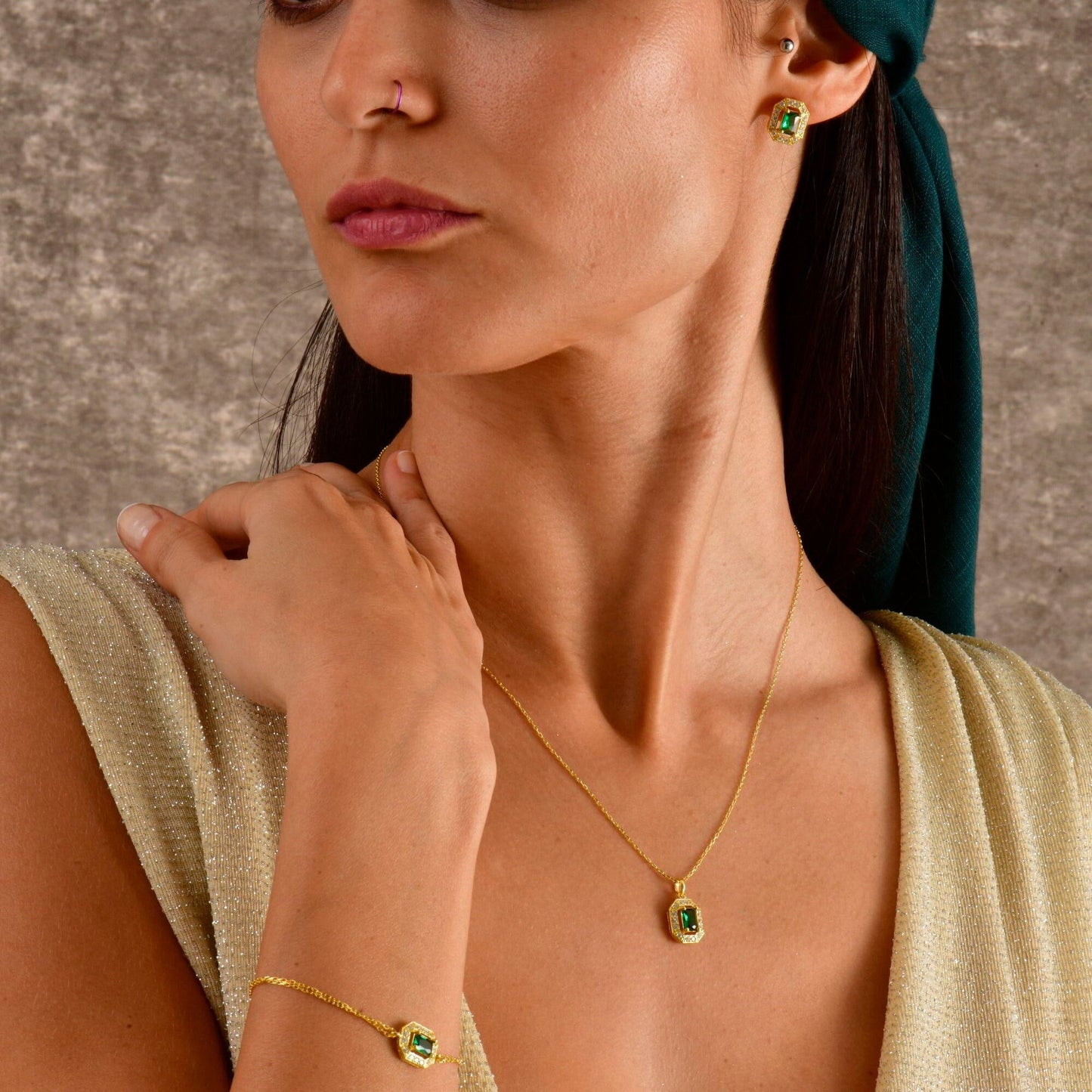 Baguette Emerald Necklace