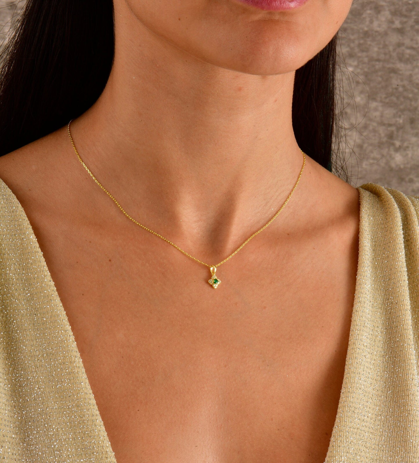 Emerald Flower Necklace