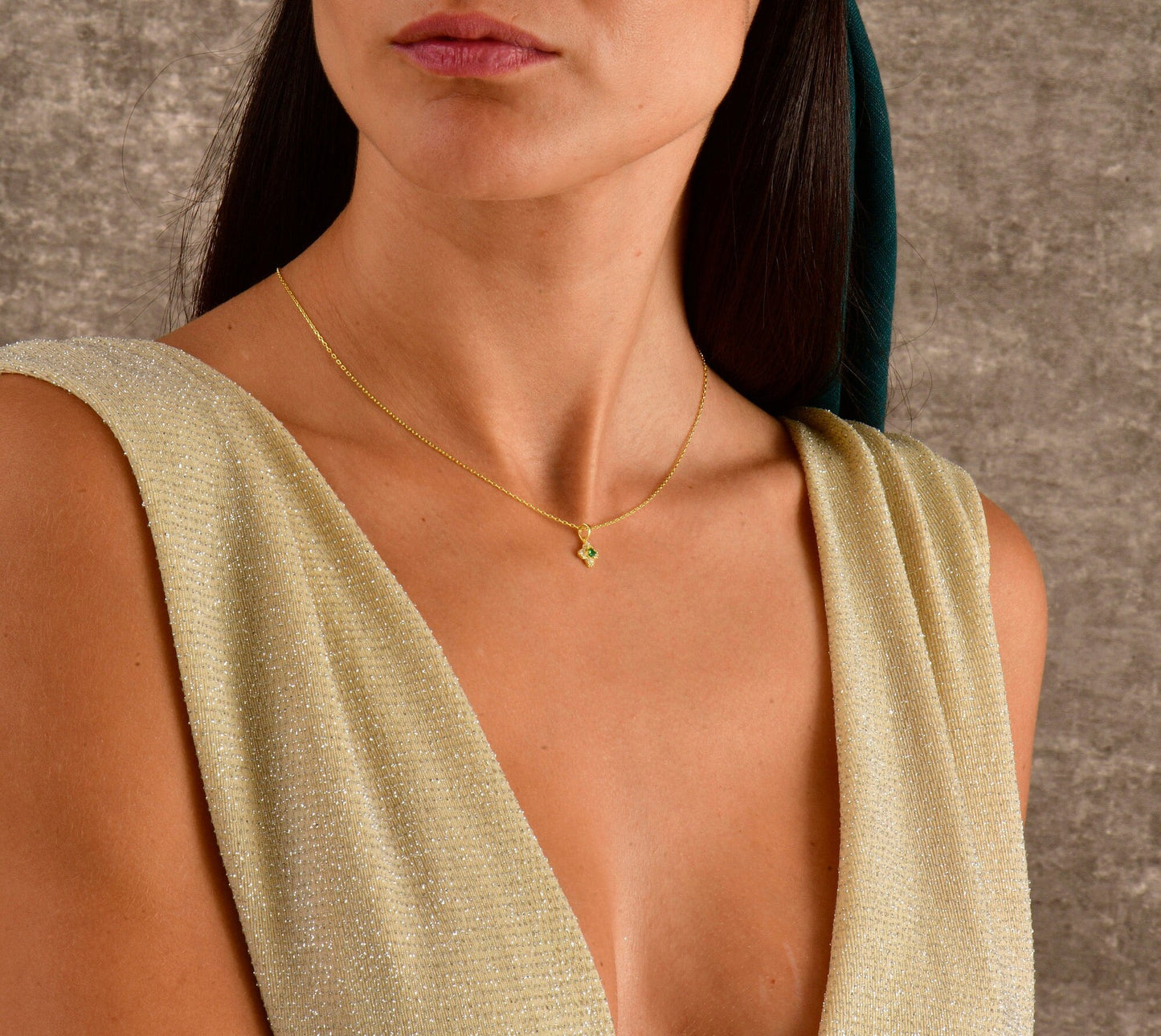 Emerald Flower Necklace