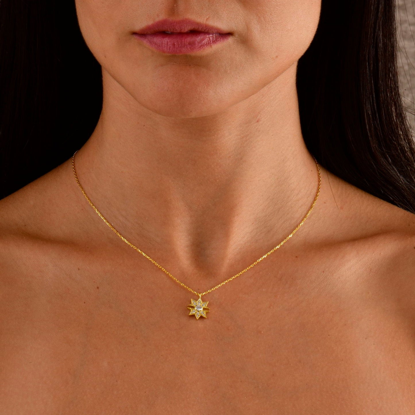 Diamond Sunburst Necklace