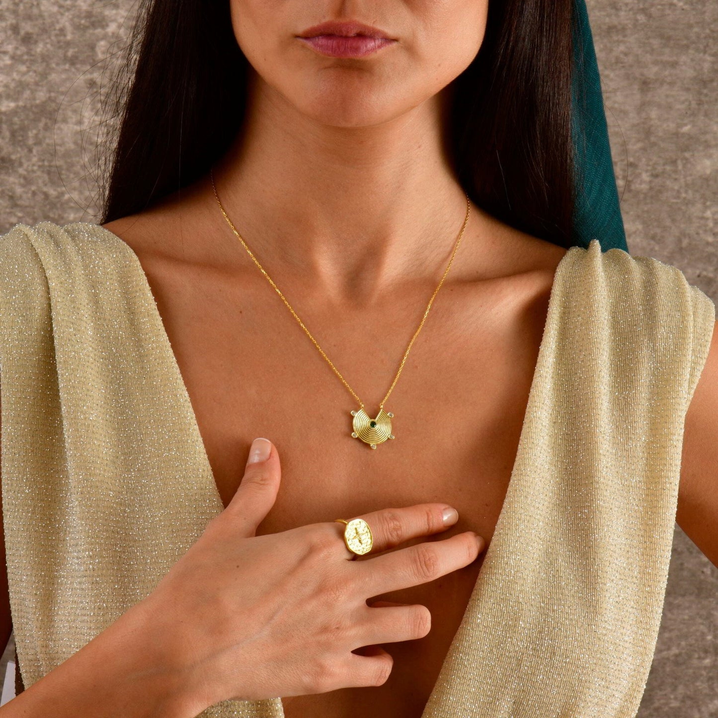 Emerald Medallion Necklace