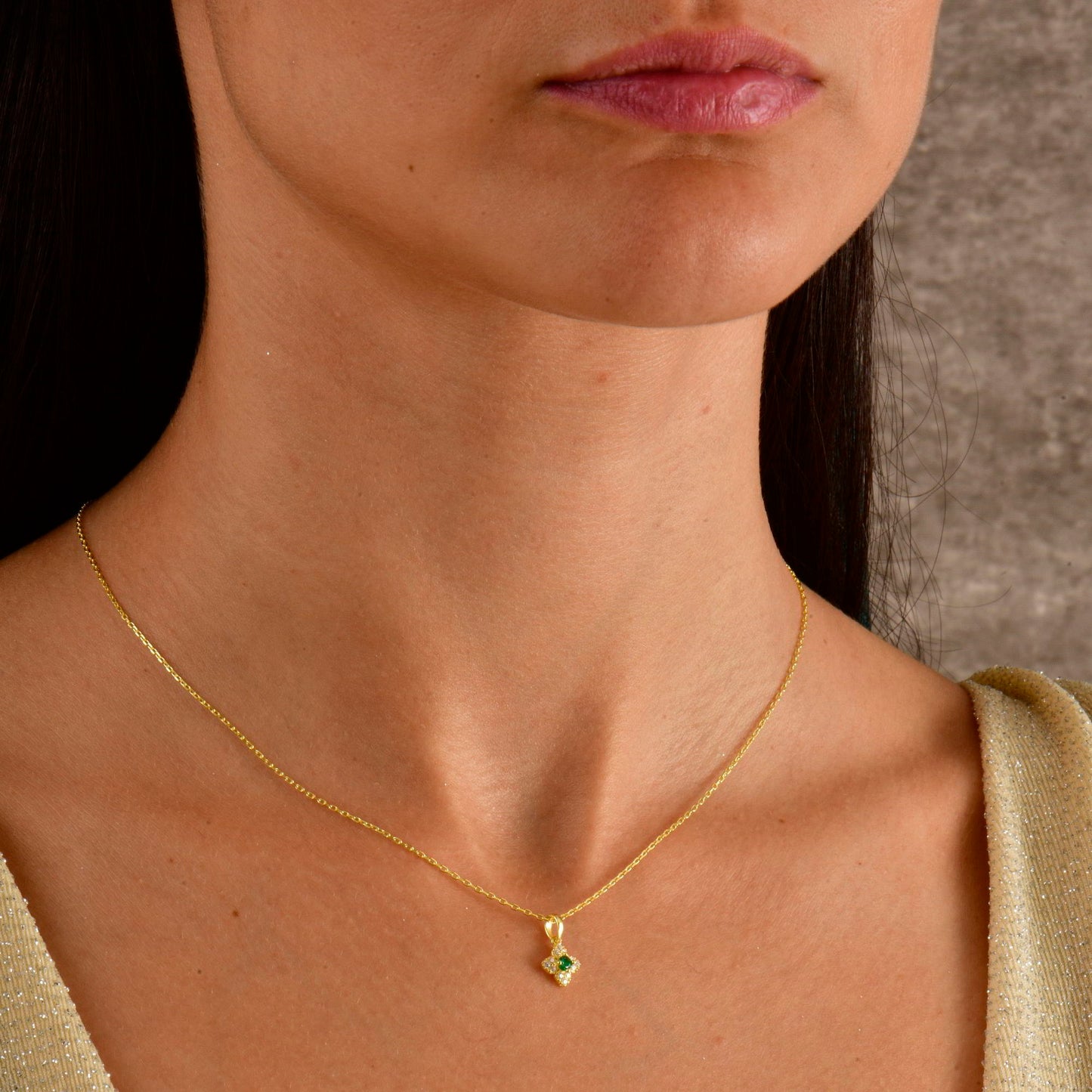 Emerald Flower Necklace