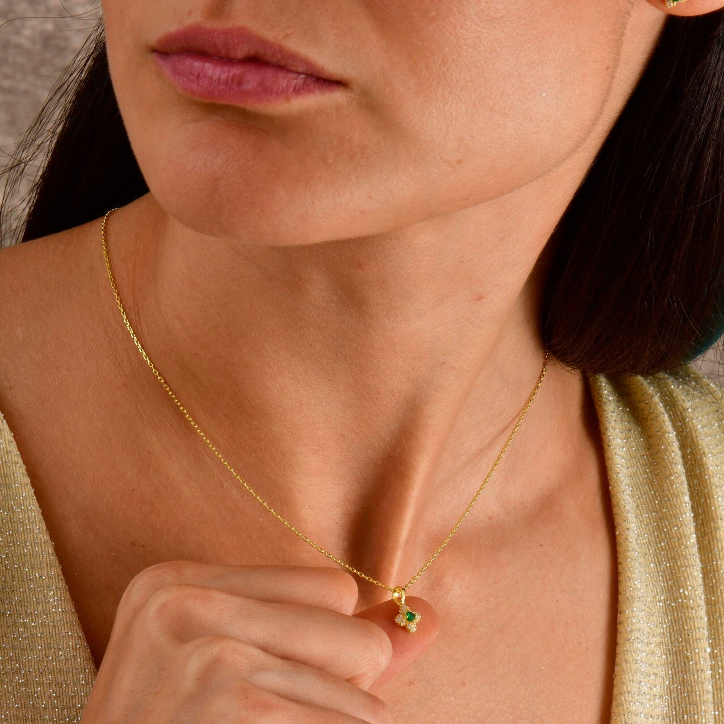Emerald Flower Necklace