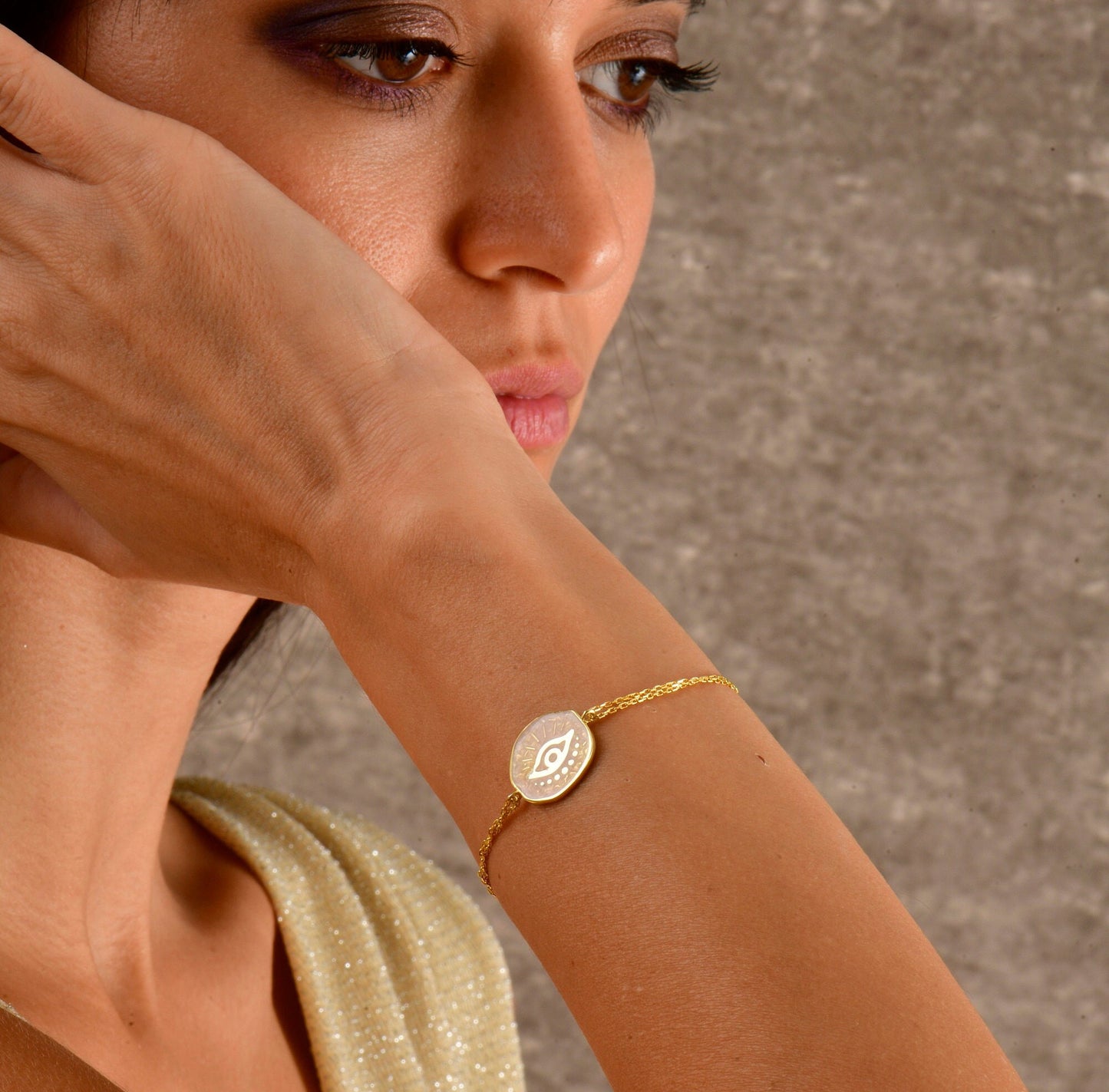 Evil Eye Disc Bracelet