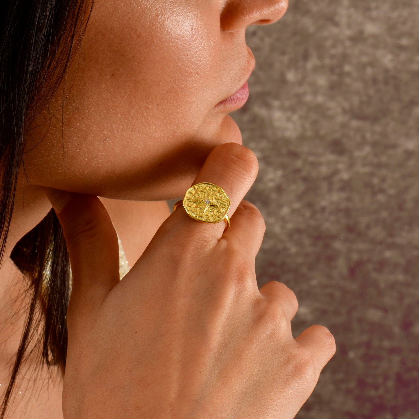 Diamond Star Disc Ring