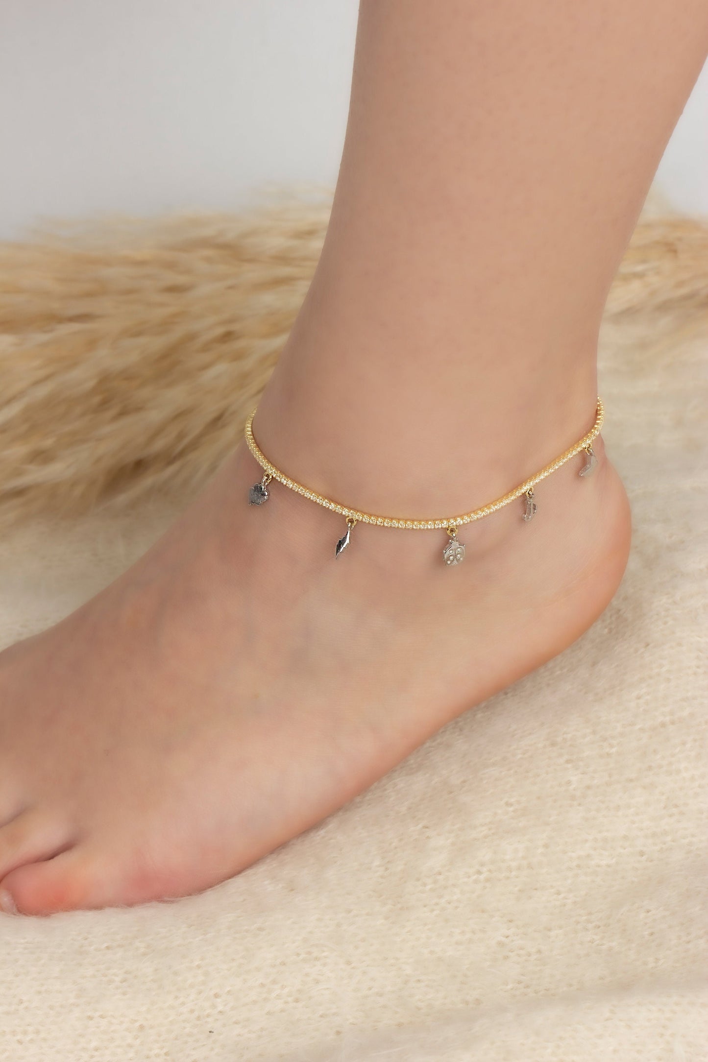 Minimalist Diamond Tennis Anklet