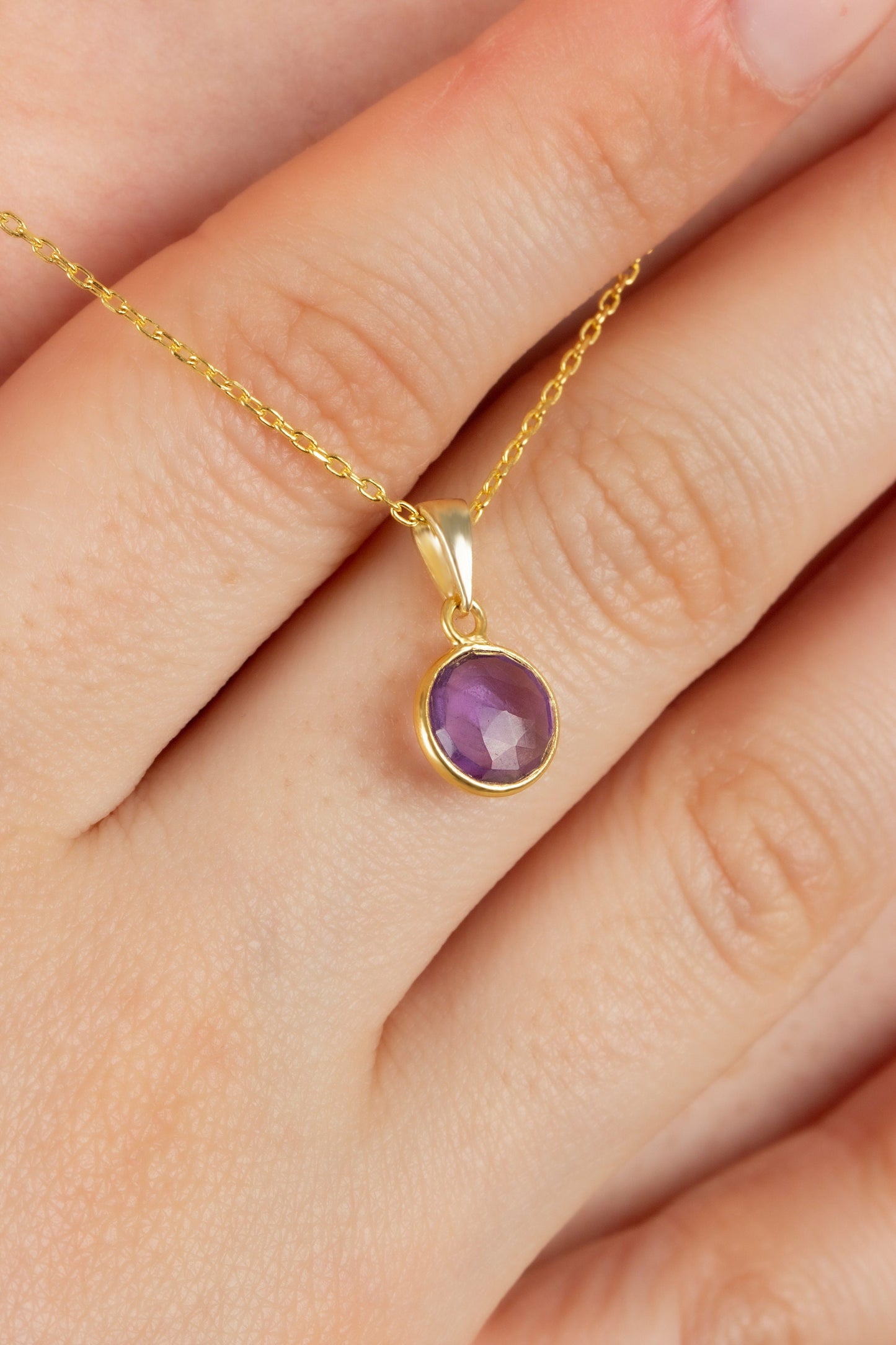 Solitaire Amethyst Necklace