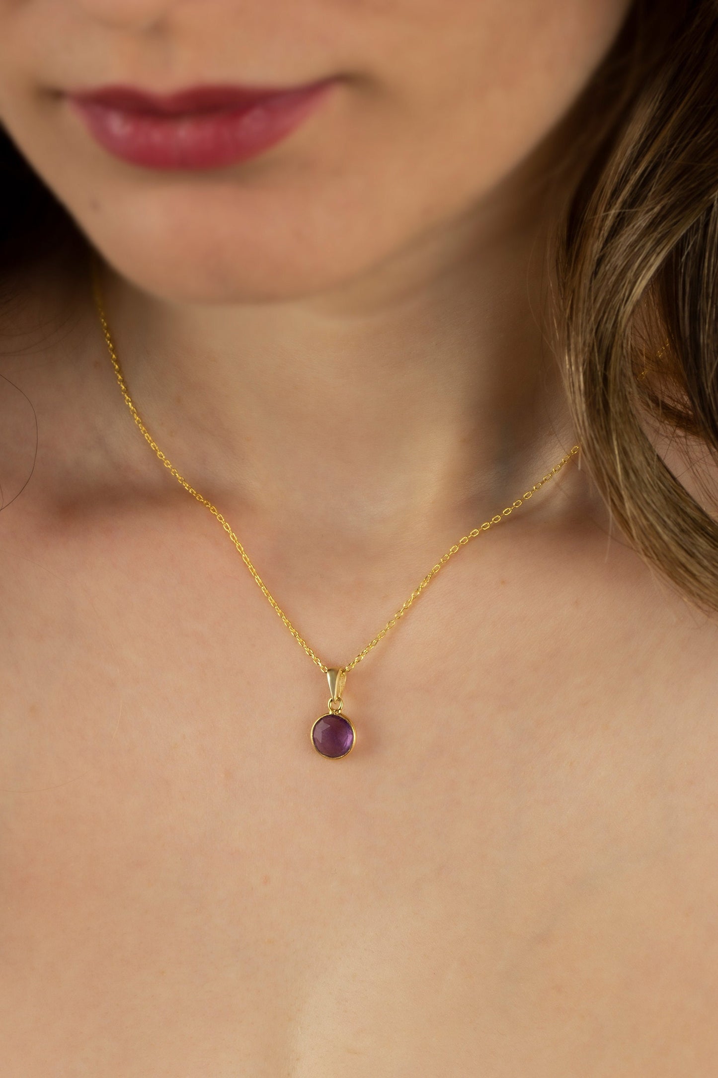 Solitaire Amethyst Necklace