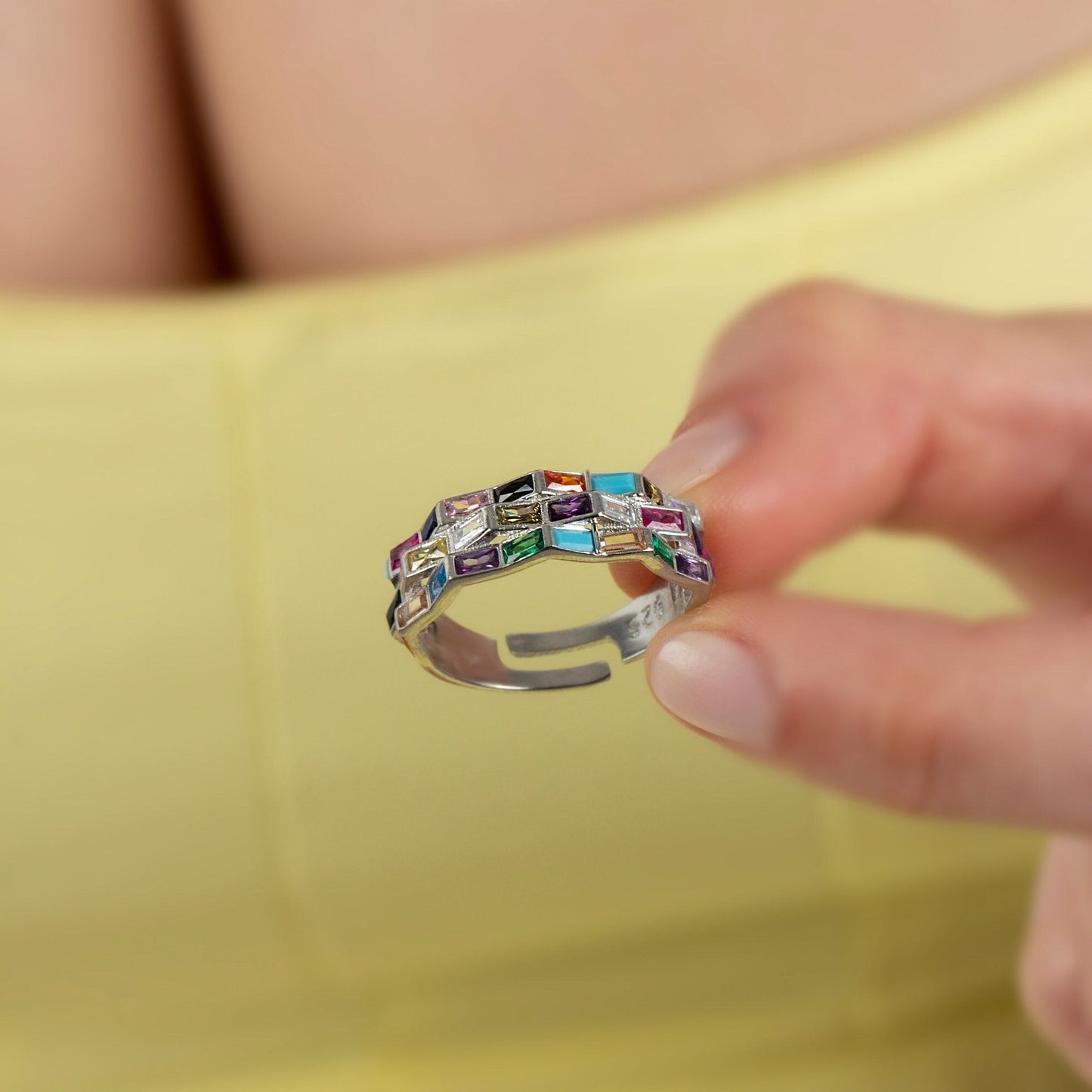 Rainbow Diamond Ring