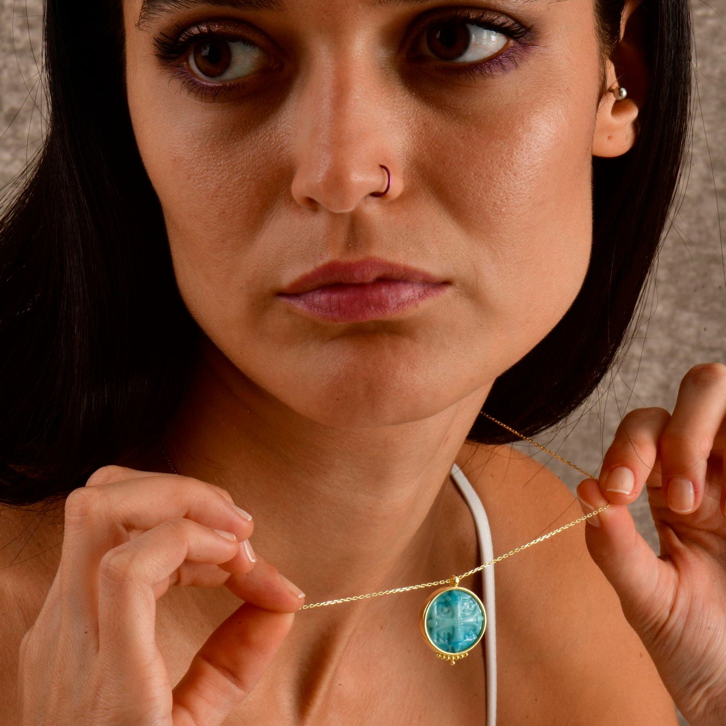 Ancient Greek Silver Cross Necklace