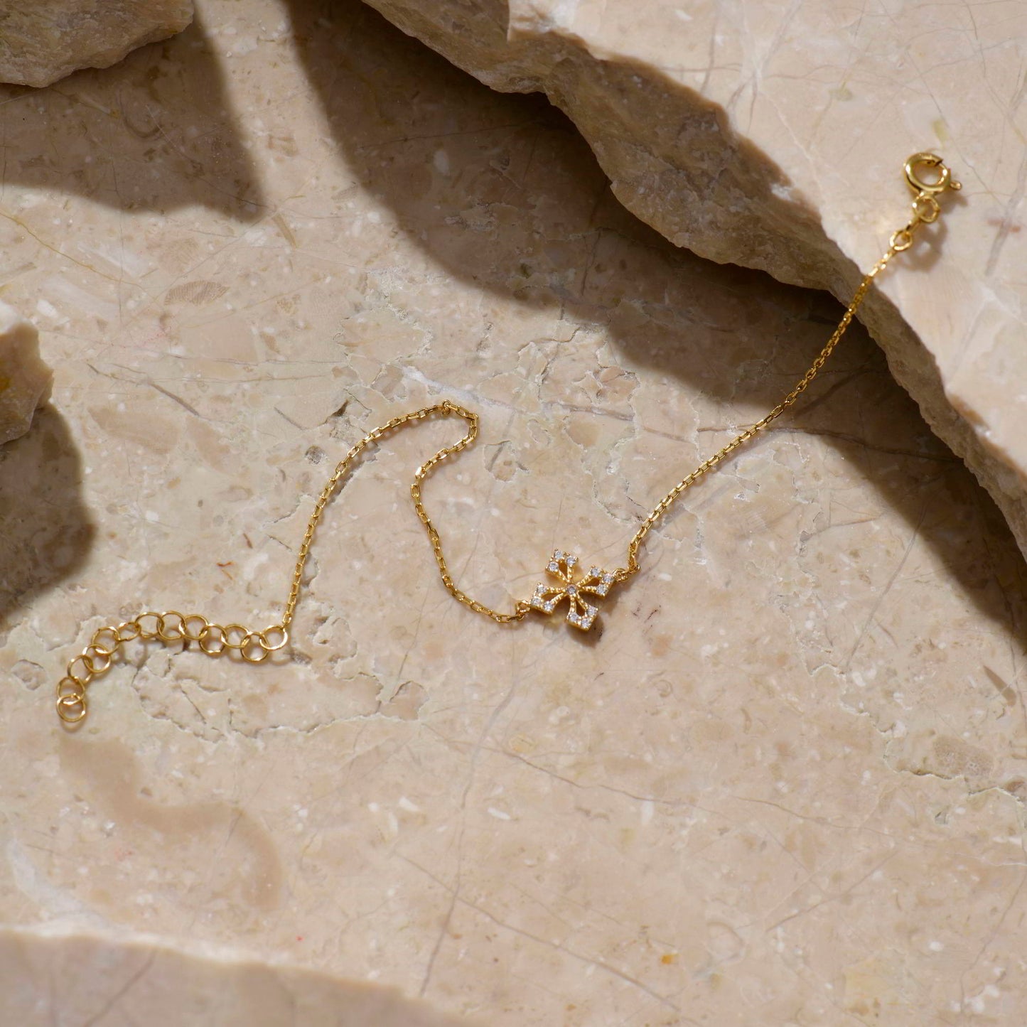 Diamond Greek Cross Bracelet