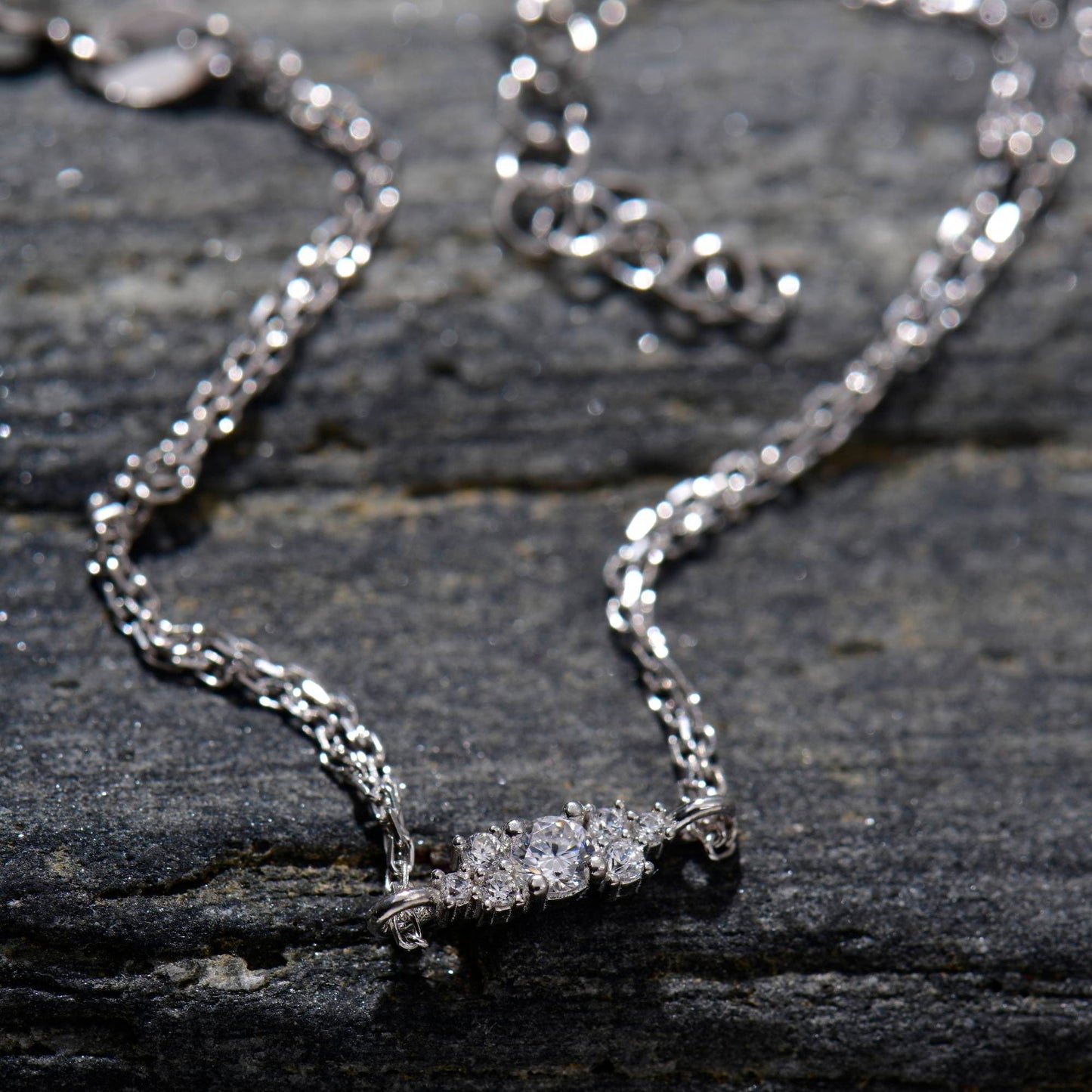 Duo Chain Tiny Diamonds Bracelet