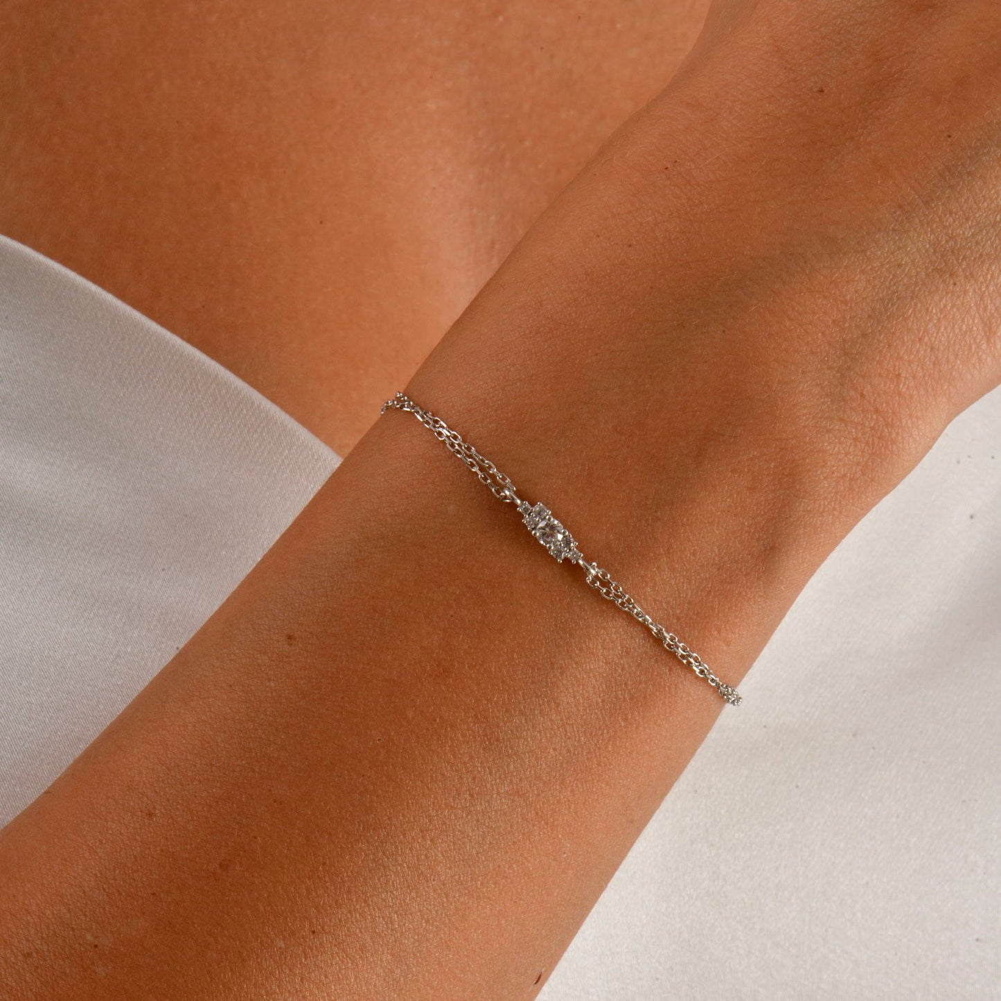 Duo Chain Tiny Diamonds Bracelet