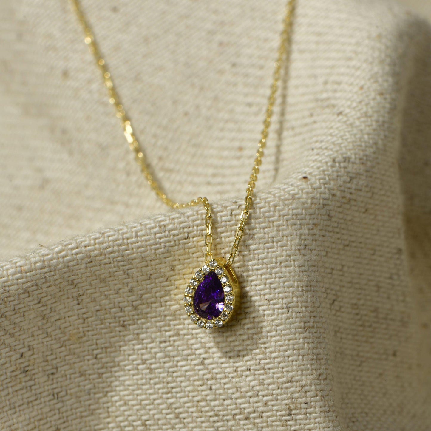 Teardrop Amethyst Necklace