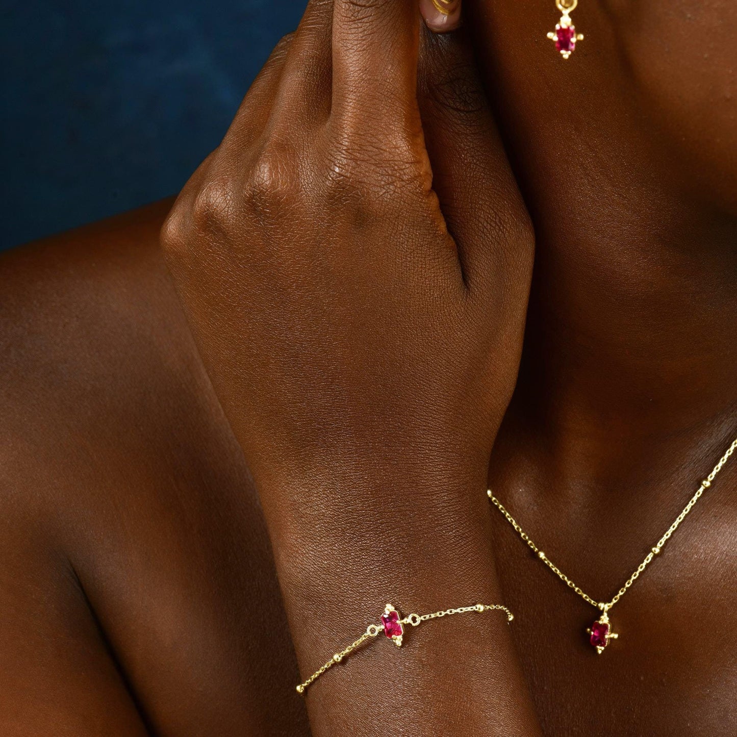 Minimalist Ruby Gemstone Bracelet