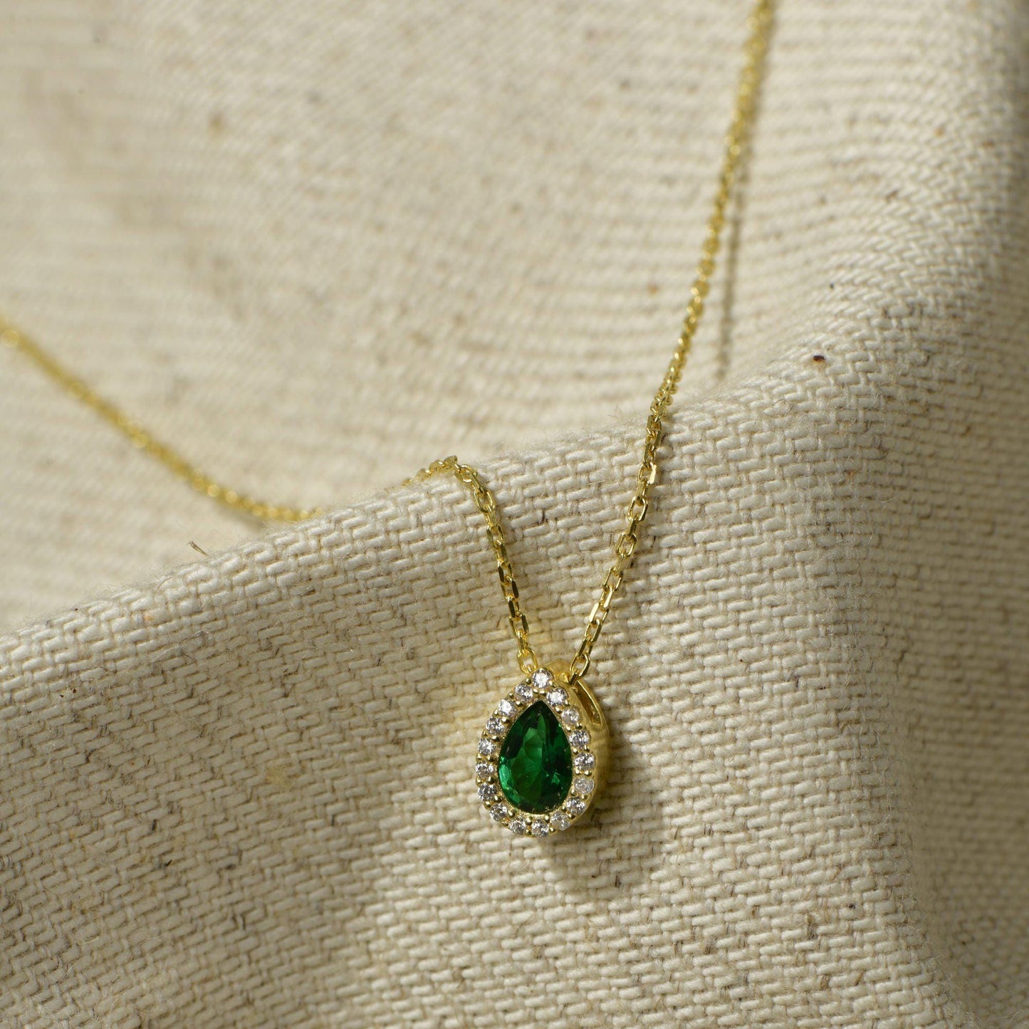 Teardrop Emerald Necklace