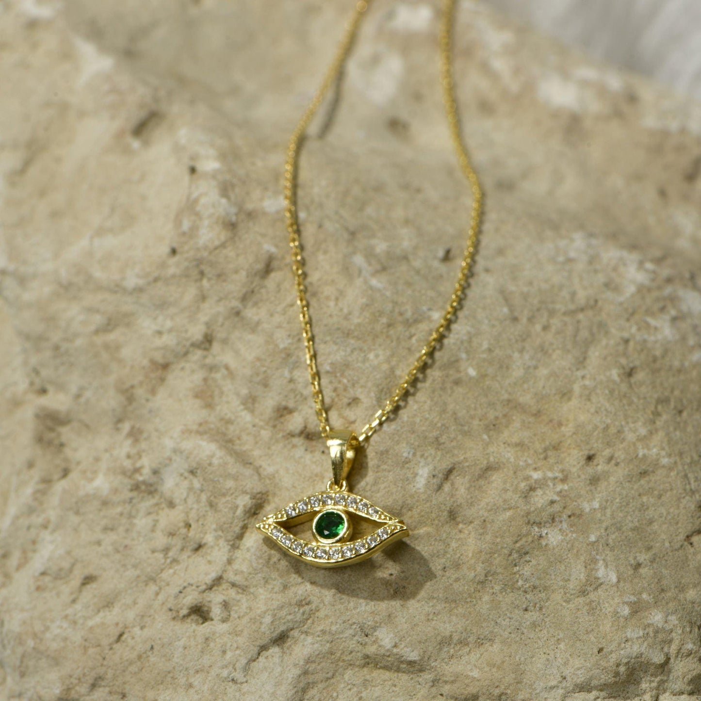 Emerald Evil Eye Necklace