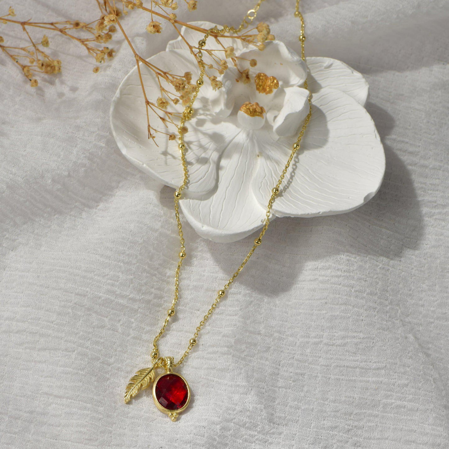 Ruby Gemstone Necklace