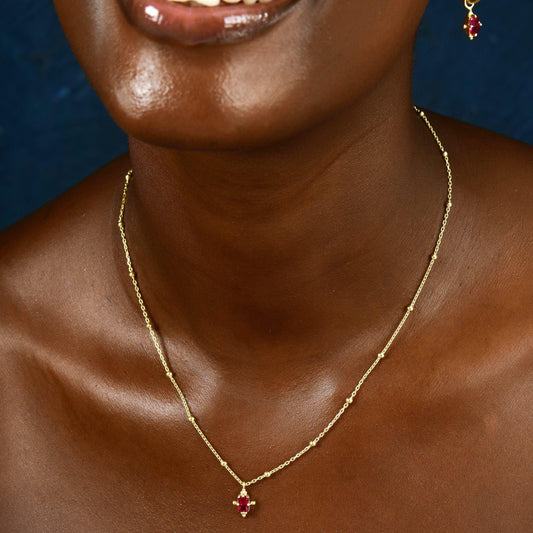 Minimalist Ruby Gemstone Necklace