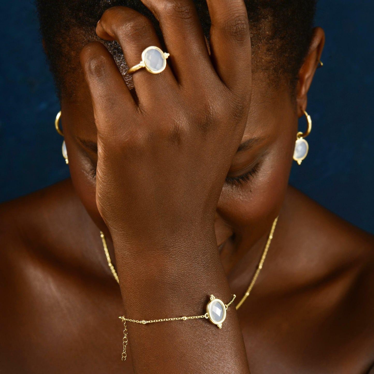 Dangling Moonstone Earrings