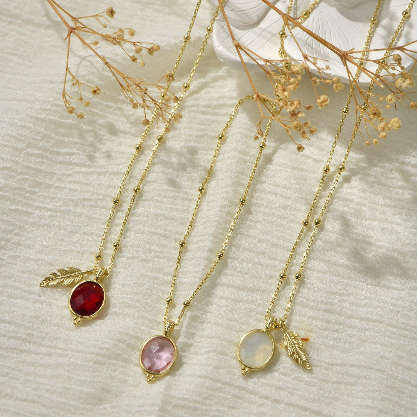 Minimalist Ruby Gemstone Necklace