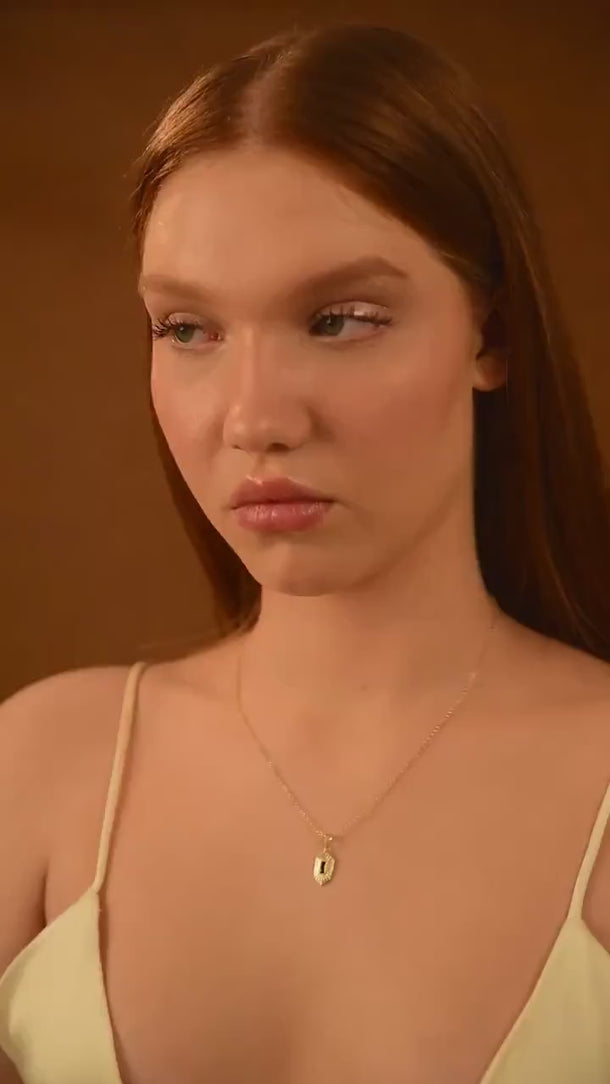 Minimalist Silver Baguette Sapphire Necklace