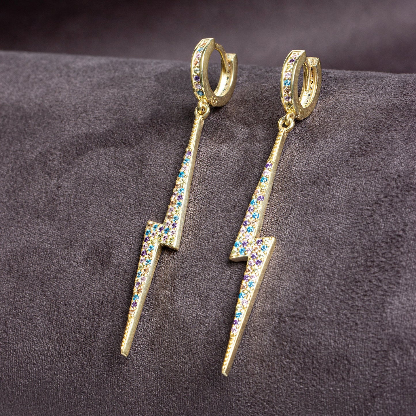 Lightning Bolt Hoop Earrings