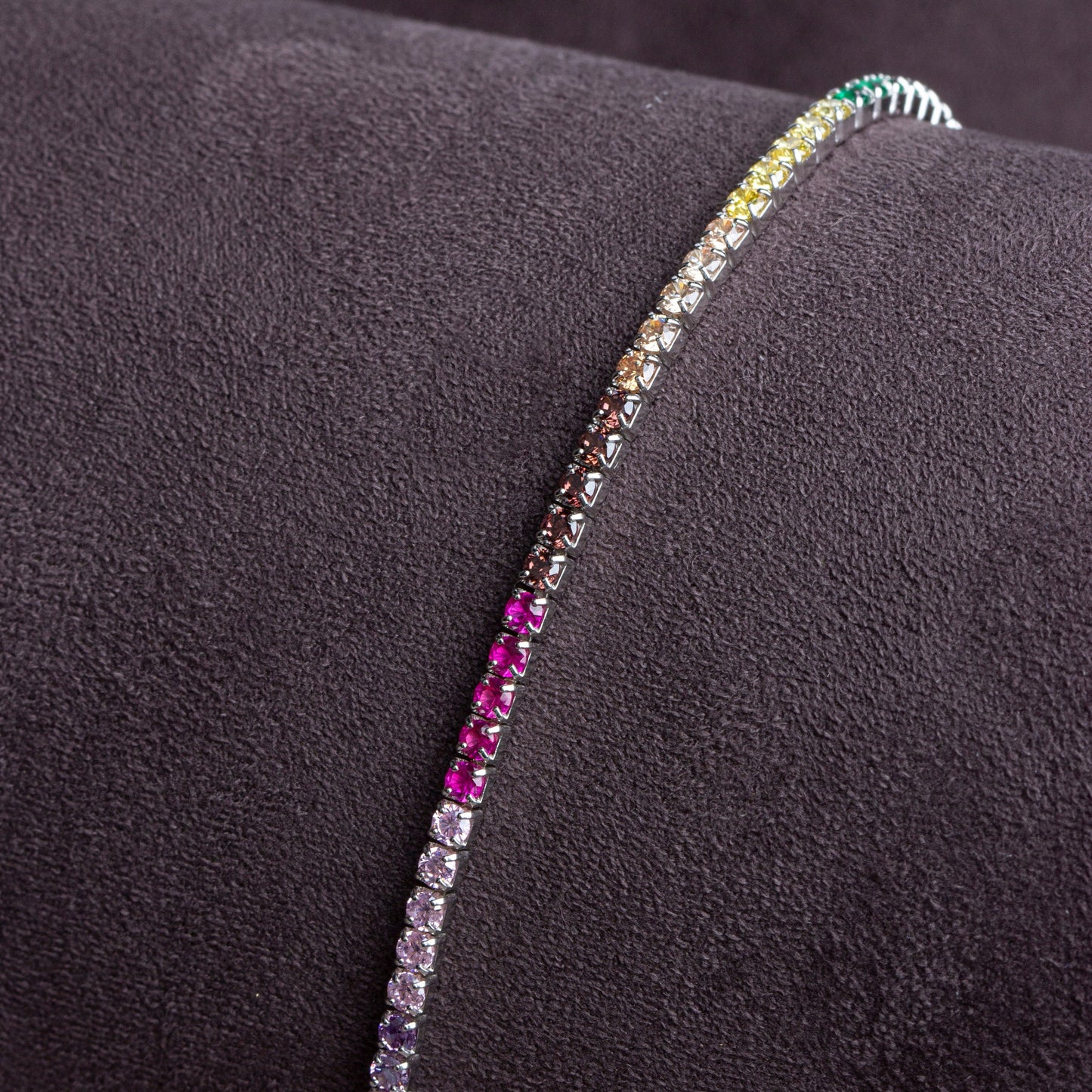 Rainbow Diamond Tennis Bracelet