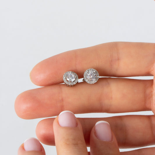 Solitaire Diamond Stud Earrings