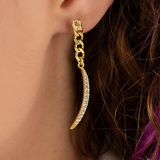 Dangling Crescent Moon Earrings