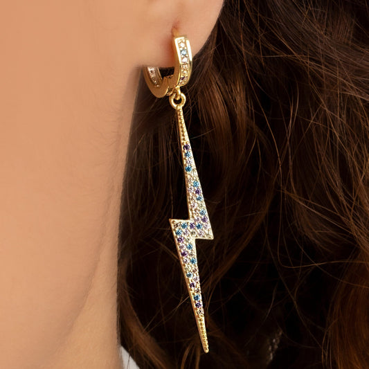 Lightning Bolt Hoop Earrings