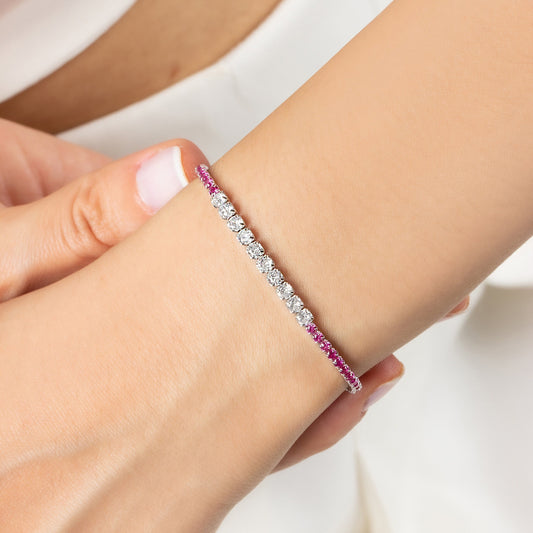 Pink Diamond Tennis Bracelet