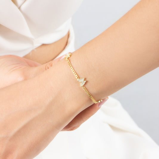Curb Chain Butterfly Bracelet