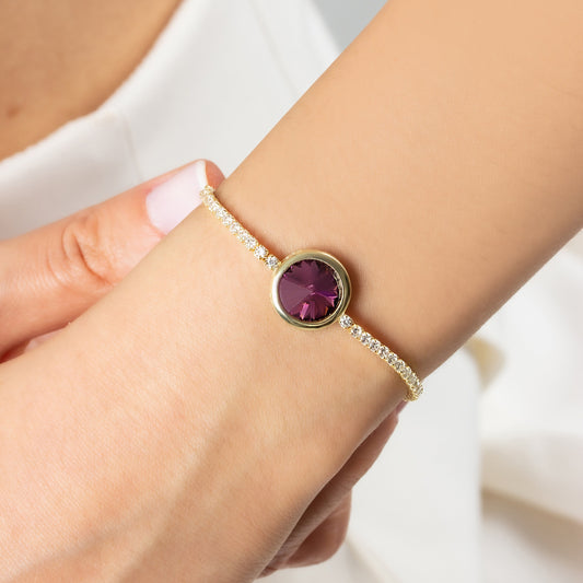 Round Amethyst Tennis Bracelet