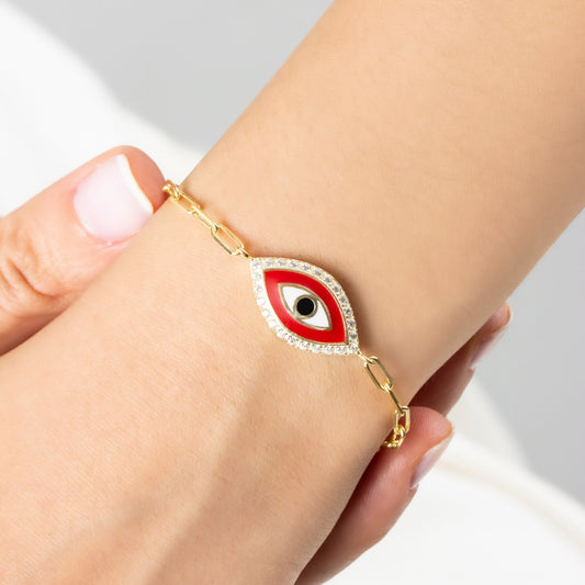 Paperclip Evil Eye Bracelet