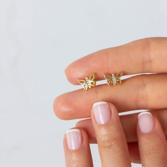 Minimalist Butterfly Stud Earrings