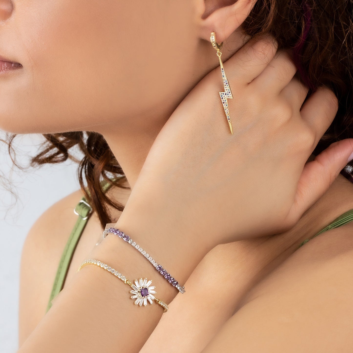 Lightning Bolt Hoop Earrings